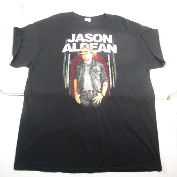 2 Jason Aldean T-shirt Burn It Down & We Were Here Concert Tour Double Sided XL - Picture 1 of 9
